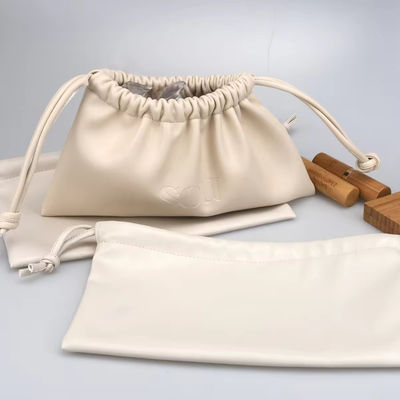 Настраиваемый цвет Luxury Lady PU Leather Drawstring Косметический пакет с настраиваемым логотипом