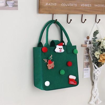 Красный цветный мешок из felt Custom Logo Принятый рождественский подарочный пакет для Ins Style