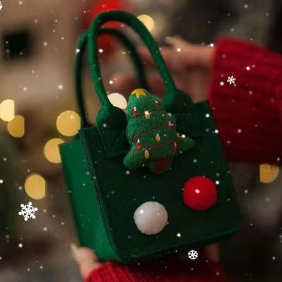 Красный цветный мешок из felt Custom Logo Принятый рождественский подарочный пакет для Ins Style