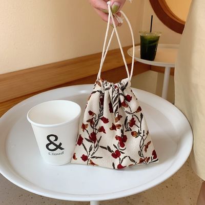 Custom Logo Print Canvas Cotton Jewelry Bag Drawstring Shoe Bag для модного стиля
