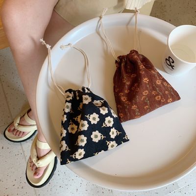 Custom Logo Print Canvas Cotton Jewelry Bag Drawstring Shoe Bag для модного стиля