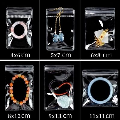 Замок на заказ Zip Jewelry Packaging Bag PVC Clear Mini Zipper Pouch с многоразовым логотипом