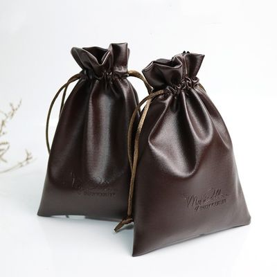 Средний размер Custom Logo PU кожа ювелирные изделия Pouch Drawstring Bag для высокого класса хранения