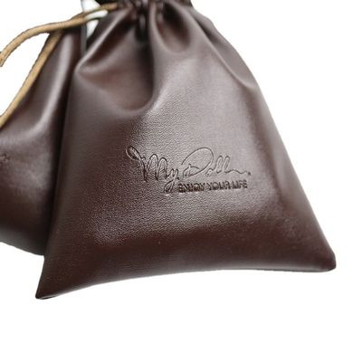 Средний размер Custom Logo PU кожа ювелирные изделия Pouch Drawstring Bag для высокого класса хранения