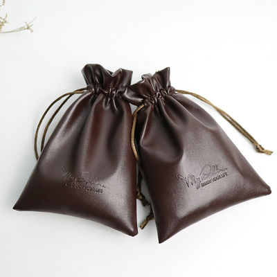 Средний размер Custom Logo PU кожа ювелирные изделия Pouch Drawstring Bag для высокого класса хранения