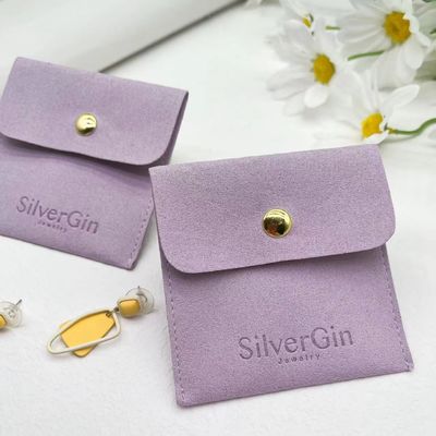Бижутерический мешок Luxury Print Logo Микроволокно Снимок пуговиц для серьги и ожерелья
