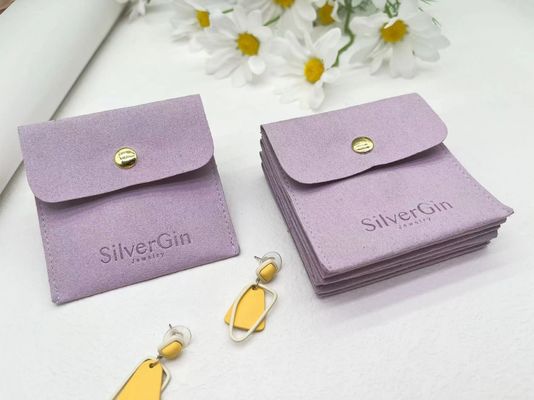 Бижутерический мешок Luxury Print Logo Микроволокно Снимок пуговиц для серьги и ожерелья
