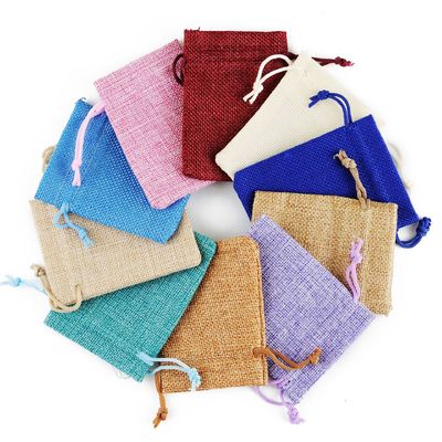 Водонепроницаемая Custom Logo Print Linen Drawstring Bag для ювелирных изделий и хранения цифровых продуктов