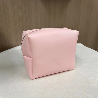 Напечатать шаблон PU водонепроницаемый Ziplock косметическая сумка макияж мешок в пользовательском розовом цвете конфеты