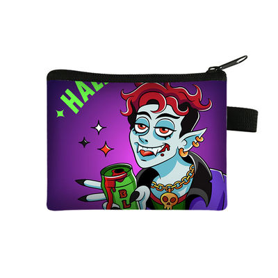 2024 Halloween Cartoon Purse Детский портативный небольшой кошелек с напечатанным дизайном