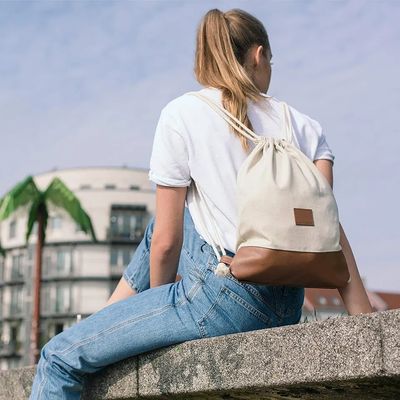 Custom Logo Soft-loop Cotton Cloth Drawstring Bag для занятий спортом и активных занятий на свежем воздухе
