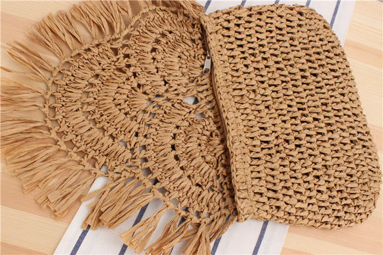 Ручной работы Tassel Beach Bag Raffia Rattan Crossbody для летних путешествий женщин