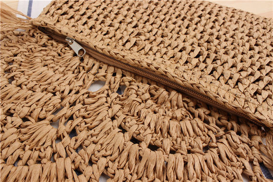 Ручной работы Tassel Beach Bag Raffia Rattan Crossbody для летних путешествий женщин