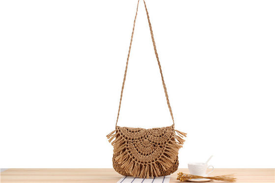 Ручной работы Tassel Beach Bag Raffia Rattan Crossbody для летних путешествий женщин