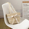 Открытое закрытие на заказ Цветная соломенная сумка Шнурка Bow Woven Bag для пляжа Отдых Женщины на пляже