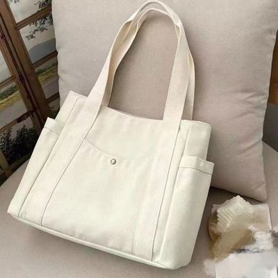 Простые многоразовые цвета Большой хлопковый полотенце Tote сумка с молниеносной ручкой для путешествий и выезда
