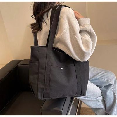 Простые многоразовые цвета Большой хлопковый полотенце Tote сумка с молниеносной ручкой для путешествий и выезда