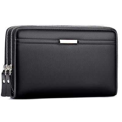 Настоящая кожа мужской передний карманный кошелек Custom Logo Purse Thin RFID Blocking Card Holder
