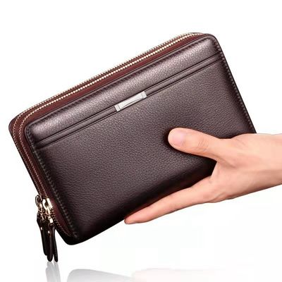 Настоящая кожа мужской передний карманный кошелек Custom Logo Purse Thin RFID Blocking Card Holder