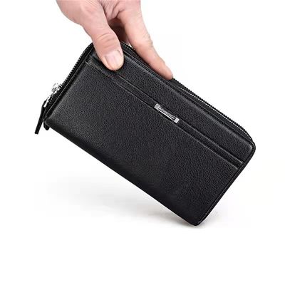 Настоящая кожа мужской передний карманный кошелек Custom Logo Purse Thin RFID Blocking Card Holder