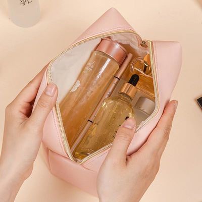 Закрытие циппом Веганская кожаная туалетная сумка в индивидуальном цвете для путешествий и косметики