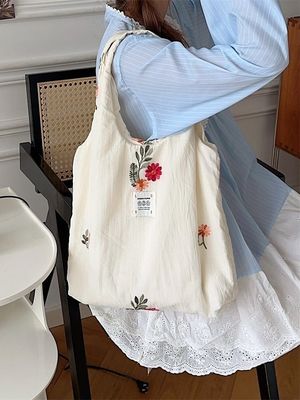 Колледж студентов плечевая сумка большая емкость Tote сумка с милым цветочным принтом дизайн