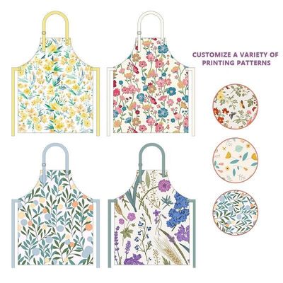 Custom Logo Print Регулируемый стираемый жёлтый хлопковый кухонный фартук для ресторана-бара