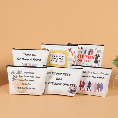Напечатанный цип Luxury Cotton Small Canvas Pouch Travel Cosmetic Bag для модного стиля