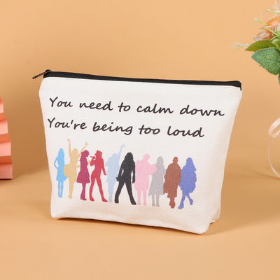 Напечатанный цип Luxury Cotton Small Canvas Pouch Travel Cosmetic Bag для модного стиля