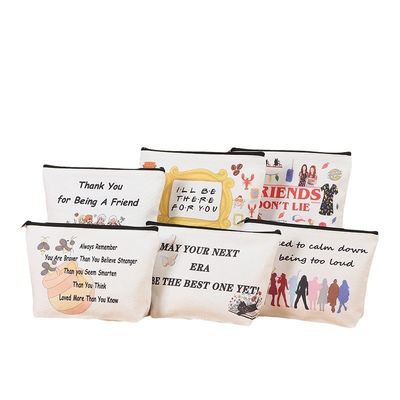 Напечатанный цип Luxury Cotton Small Canvas Pouch Travel Cosmetic Bag для модного стиля