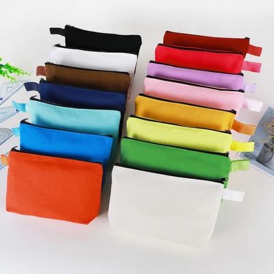 Заказный логотип напечатанный холст Zipper Makeup Bag с экологически чистым и долговечным материалом