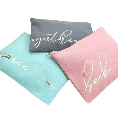 Заказный логотип напечатанный холст Zipper Makeup Bag с экологически чистым и долговечным материалом