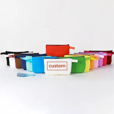 Заказный логотип напечатанный холст Zipper Makeup Bag с экологически чистым и долговечным материалом