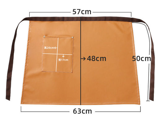 Custom Logo Printed Waxed PU Leather Half Apron для официанток и барменов