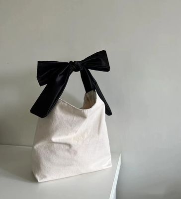 По индивидуальному заказу цвет высокая вместимость корейский стиль Bow Hobo Casual Cute Girl Teenage Ladies Shopping Canvas Bag