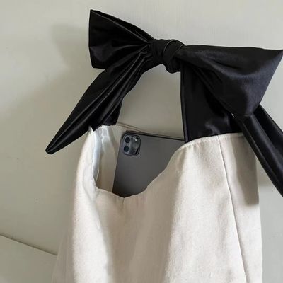 По индивидуальному заказу цвет высокая вместимость корейский стиль Bow Hobo Casual Cute Girl Teenage Ladies Shopping Canvas Bag