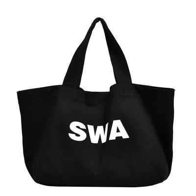 Эко Custom Large Canvas Tote Bag Cross Body Cotton Bag с карманным и молниеносным застежкой