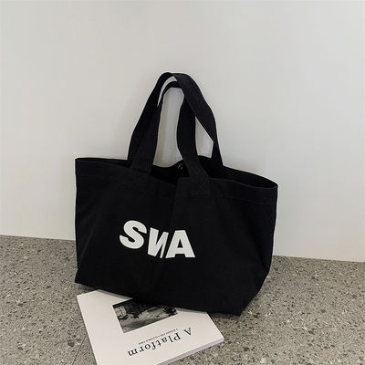 Эко Custom Large Canvas Tote Bag Cross Body Cotton Bag с карманным и молниеносным застежкой