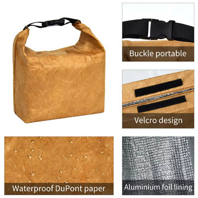 Изолированная пищевая тепловая алюминиевая фольга Dupont Tyvek Kraft Paper Lunch Cooler Bag с ручкой на заказ