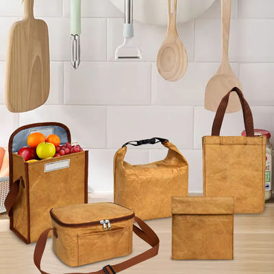 Изолированная пищевая тепловая алюминиевая фольга Dupont Tyvek Kraft Paper Lunch Cooler Bag с ручкой на заказ