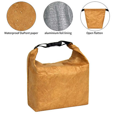 Изолированная пищевая тепловая алюминиевая фольга Dupont Tyvek Kraft Paper Lunch Cooler Bag с ручкой на заказ