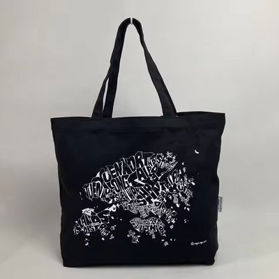 12 унций Черный полотенце торба для роскошных покупок органический хлопок материал