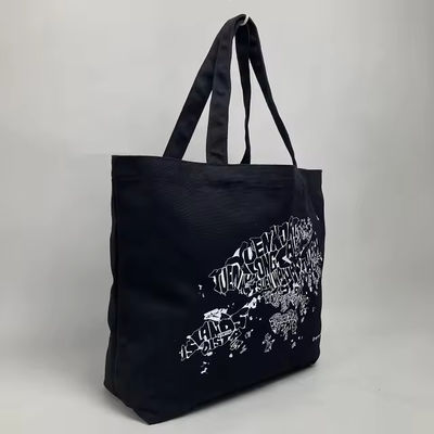 12 унций Черный полотенце торба для роскошных покупок органический хлопок материал