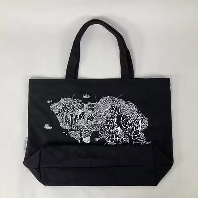 12 унций Черный полотенце торба для роскошных покупок органический хлопок материал