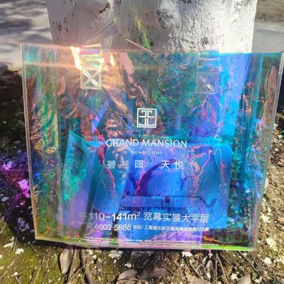 Прозрачный торговой прозрачный желе лазерный ириденциальный ПВХ тортик с напечатанным логотипом