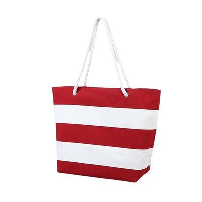 Ручные полосатые пакеты из холста на заказ Торговые сумки с логотипом