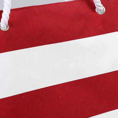 Ручные полосатые пакеты из холста на заказ Торговые сумки с логотипом