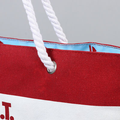 Ручные полосатые пакеты из холста на заказ Торговые сумки с логотипом