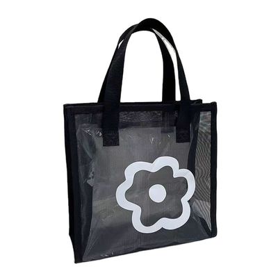 Мультфильмовый шаблон многоразового использования Eco Mini Tote Bag Custom Printed Polyester Nylon Mesh Shopping