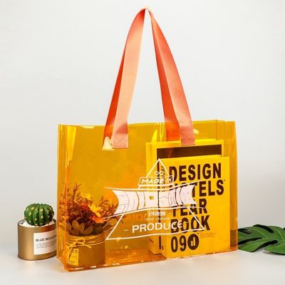 Средний размер Custom Logo Прозрачный прозрачный водонепроницаемый PVC Tote Bag